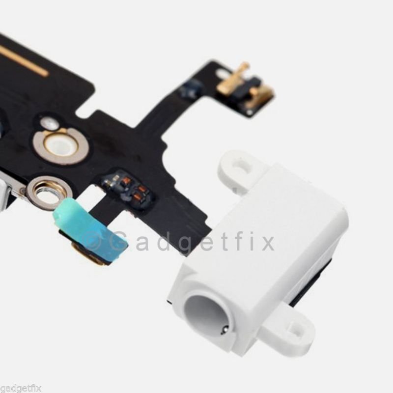 White Charger Charge Dock Headphone Jack Mic Connector Antenna Flex for Iphone 5