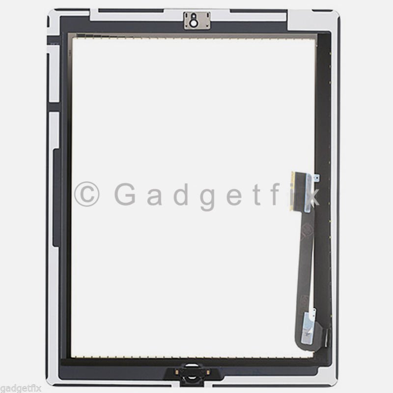White Touch Screen Digitizer With Home Button Pre-Installed for iPad 3 3rd Gen