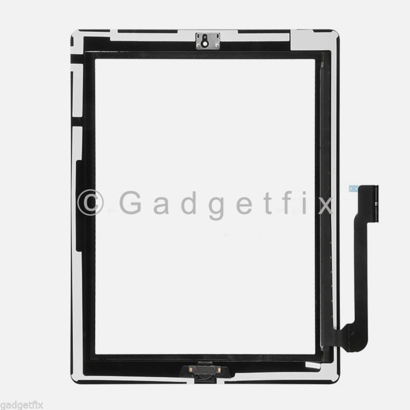 Black Touch Screen Digitizer With Home Button Pre-Installed for iPad 3 3rd Gen
