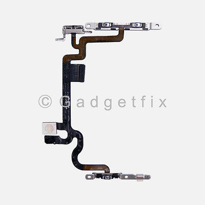 New Power Volume Mute Switch Button Flex Cable Replacement iPhone 7 w/ Bracket