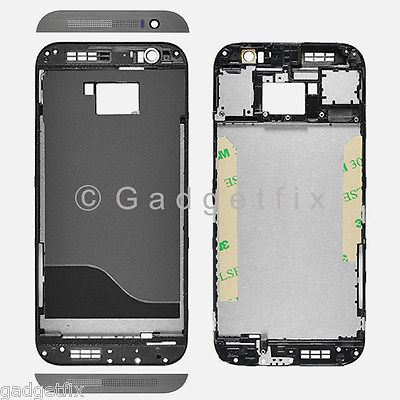 USA Gray HTC One M8 Middle Housing Chassis LCD Touch Screen Holder Frame Bezel
