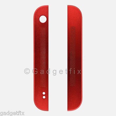 HTC One 801e M7 Top & Bottom Front Face Cover Housing Red Replacement