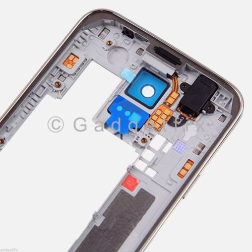 Gold Back Frame Housing with Camera Lens Audio Jack & Speaker for Samsung Galaxy S5