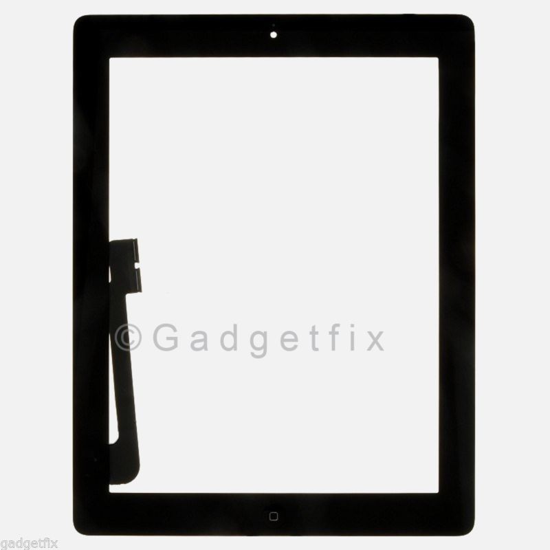 Touch Screen Glass Digitizer Home Button Flex + Adhesive for Ipad 4th 4 Gen