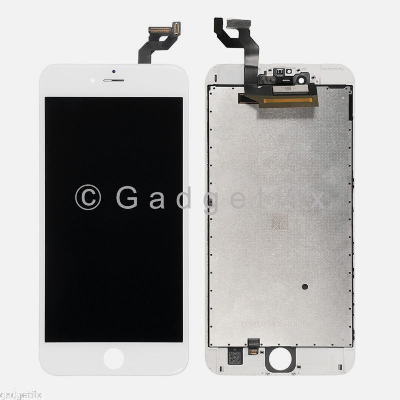 White LCD Display Screen + Frame + Steel Plate for iPhone 6S Plus