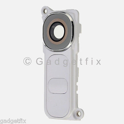 USA White LG G4 H815 H810 H811 VS986 Camera Glass Lens Cover Frame Holder Button