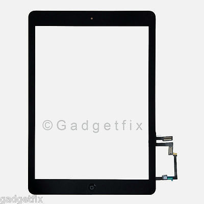 Black Touch Screen Digitizer Glass Home Button Replacement Parts For iPad Air