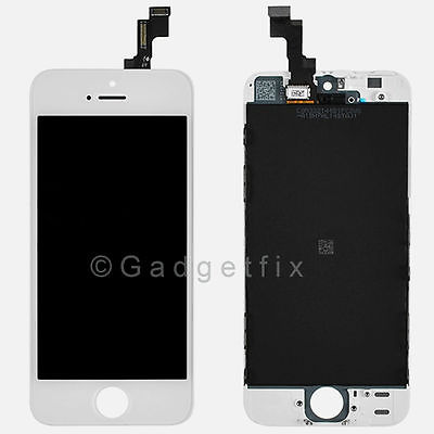 White Front Housing LCD Display Touch Digitizer Screen Assembly for iphone 5S