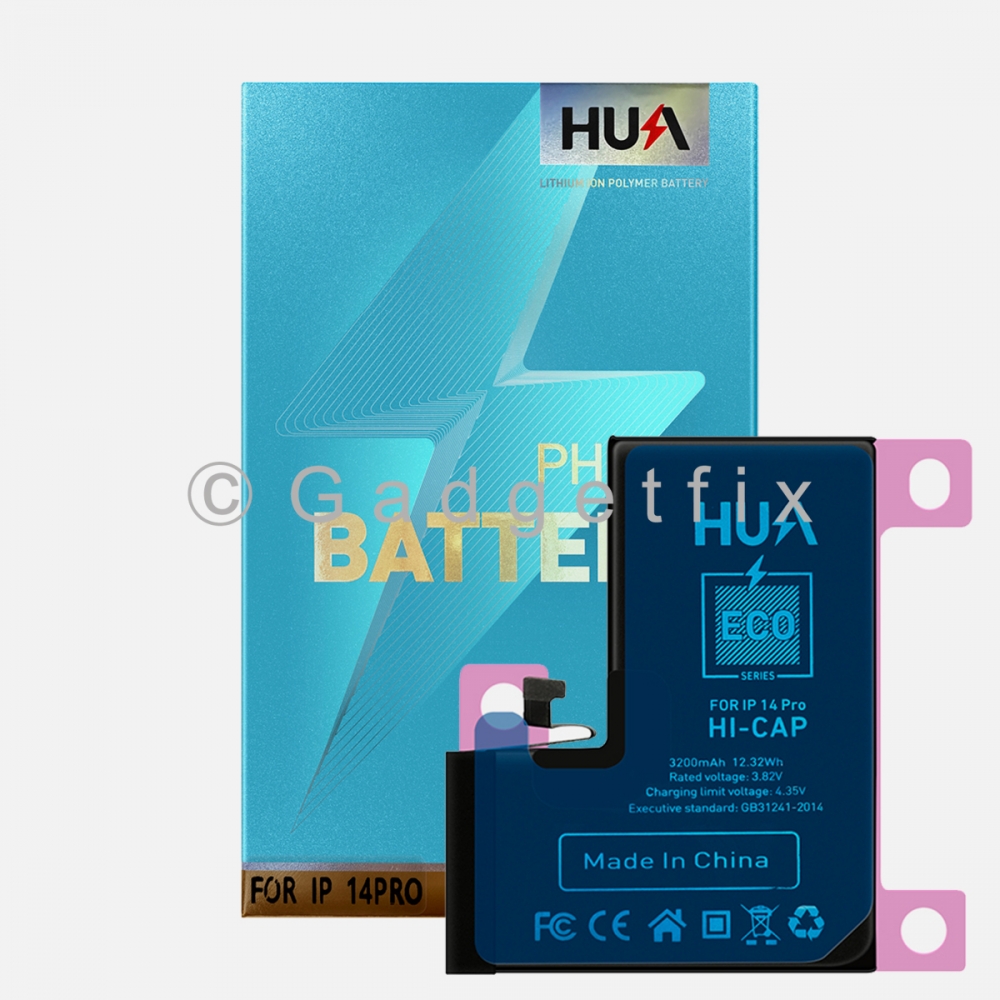 Hua Replacement Battery A2866 for iPhone 14 Pro Capacity 3200mAh