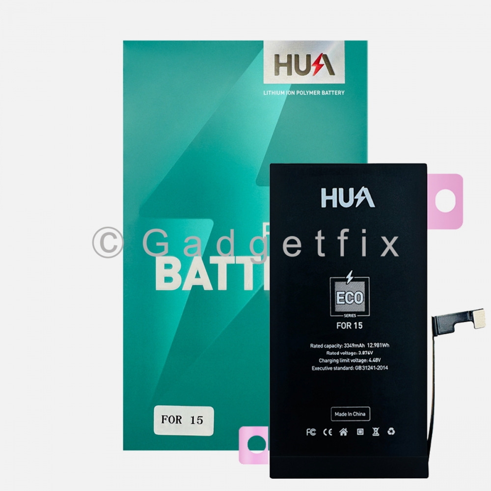Hua Replacement Battery A3018 for iPhone 15 Capacity 3349mAH