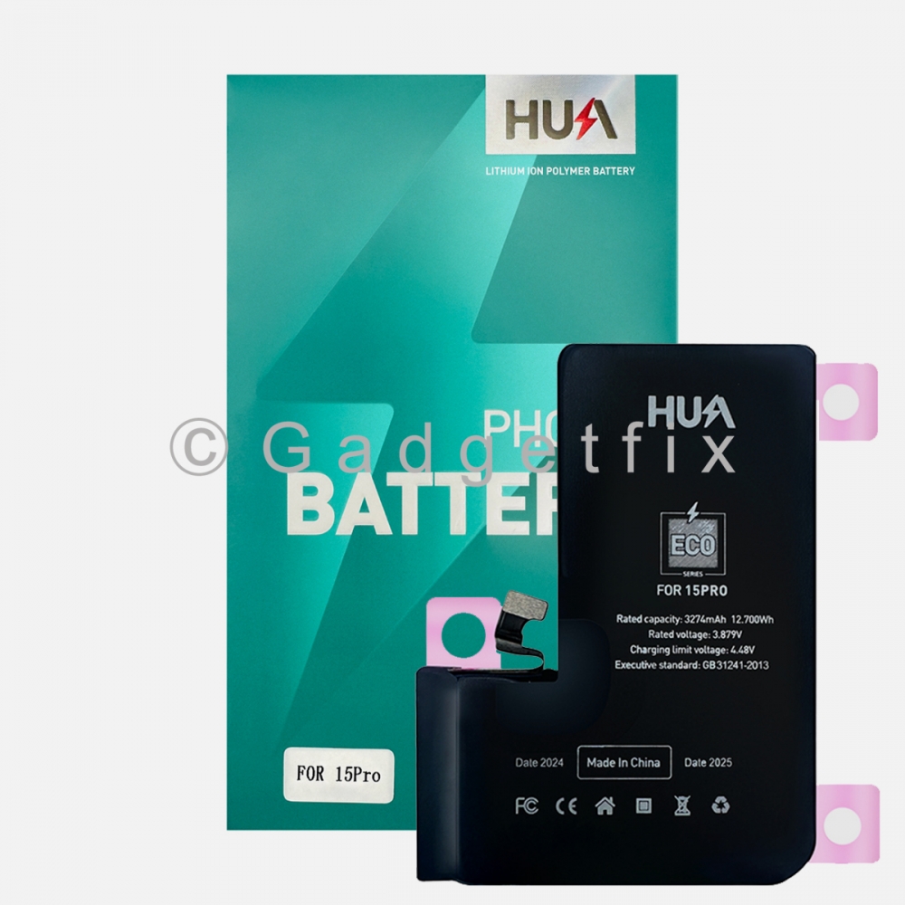 Hua Replacement Battery A3011 for iPhone 15 Pro Capacity 3274mAH