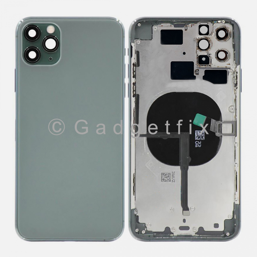 Green Battery Back Glass Door + Mid Frame + Camera Lens + NFC For Iphone 11 Pro Max