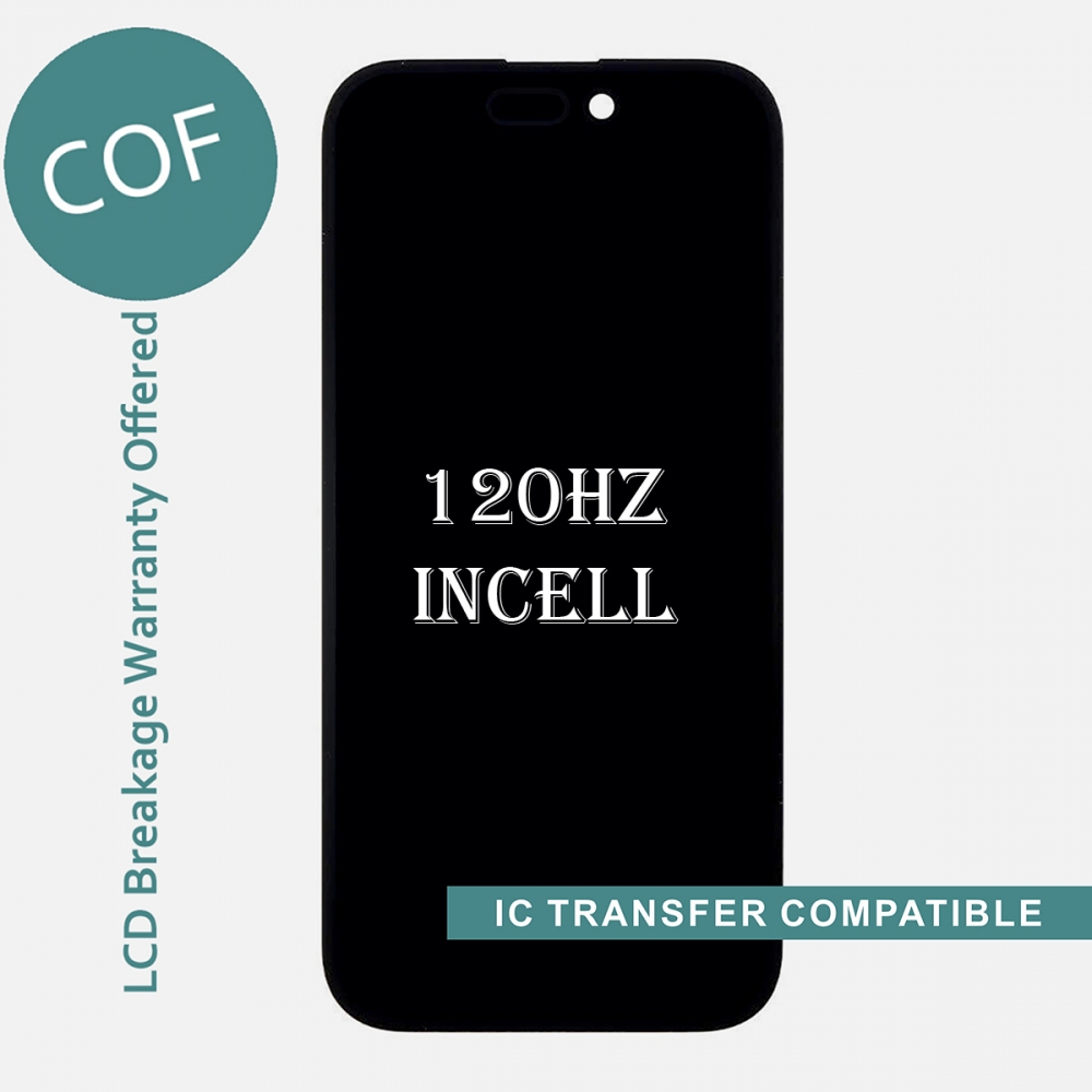 120Hz COF FHD Incell Display LCD Touch Screen Digitizer Frame For Iphone 15 (IC Transfer Compatible)