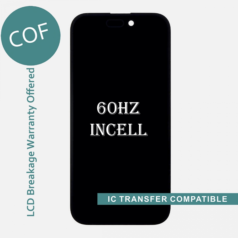 COF FHD Incell Display LCD Touch Screen Digitizer Frame For Iphone 15 (IC Transfer Compatible)