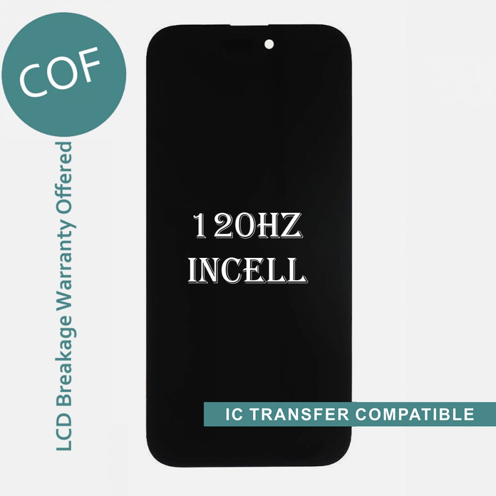 120Hz COF FHD Incell Display LCD Touch Screen Digitizer + Frame For Iphone 15 Plus (IC Transfer Compatible)
