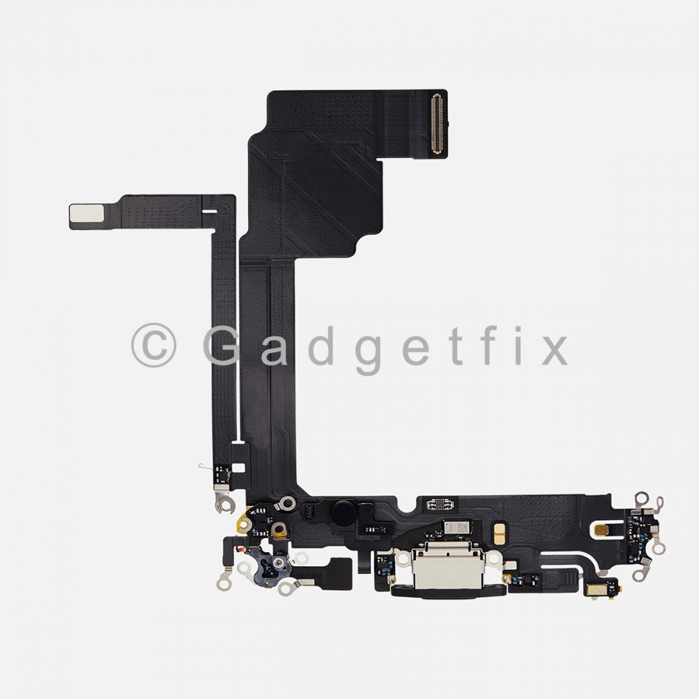 Black Charging Port Dock USB-C Connector Flex Cable For iPhone 15 Pro Max