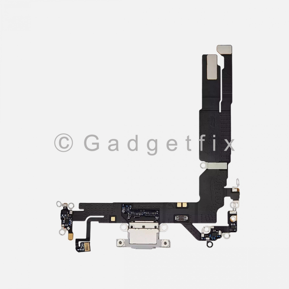 White Charging Port Dock USB-C Connector Flex Cable For iPhone 16