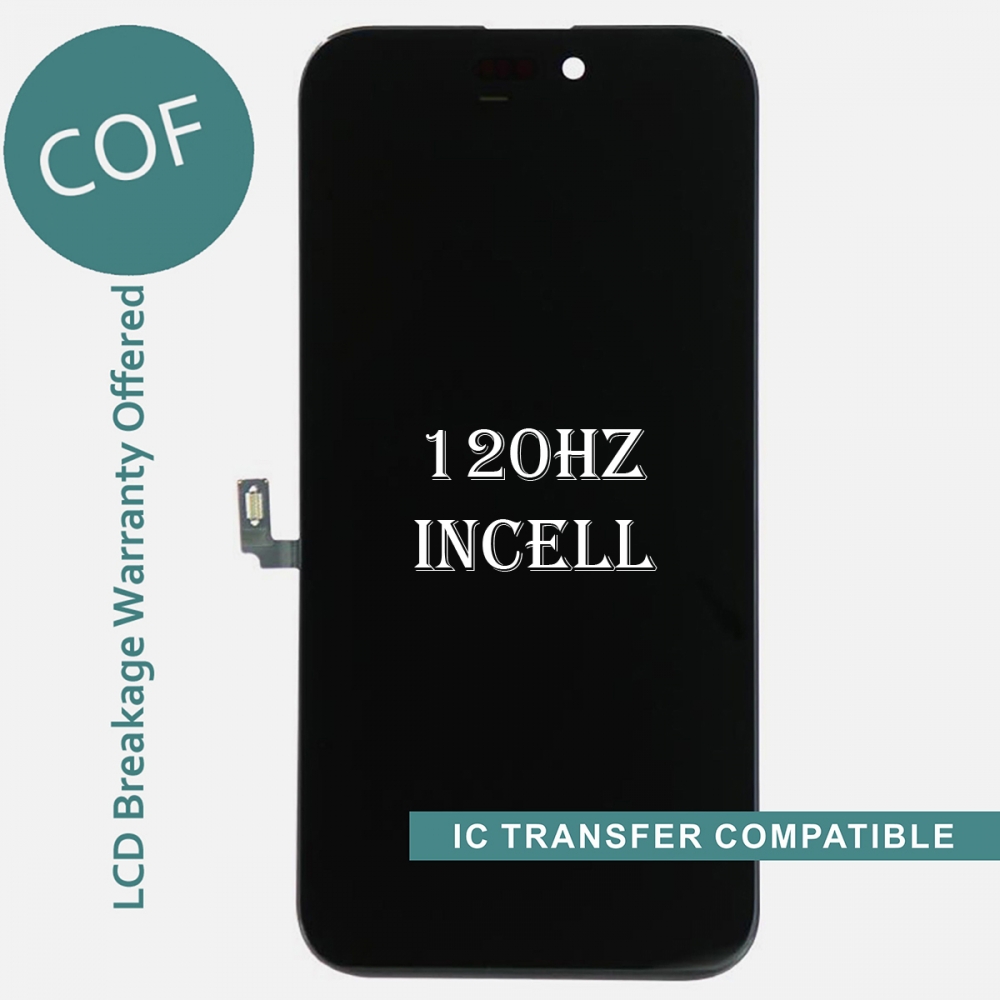 120Hz COF FHD Incell Display LCD Touch Screen Digitizer Frame For Iphone 16 Plus (IC Transfer Compatible)