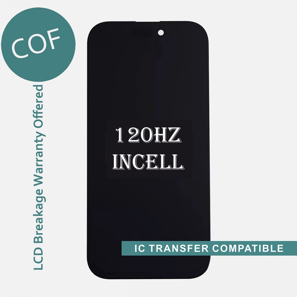 120Hz COF FHD Incell Display LCD Touch Screen Digitizer Frame For Iphone 16 Pro
