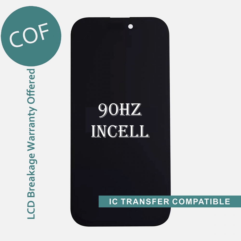 90Hz COF FHD Incell Display LCD Touch Screen Digitizer Frame For Iphone 16 Pro