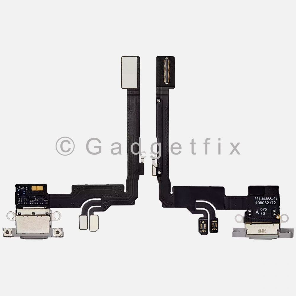 White Titanium Charging Port Dock USB-C Connector Flex Cable For iPhone 16 Pro