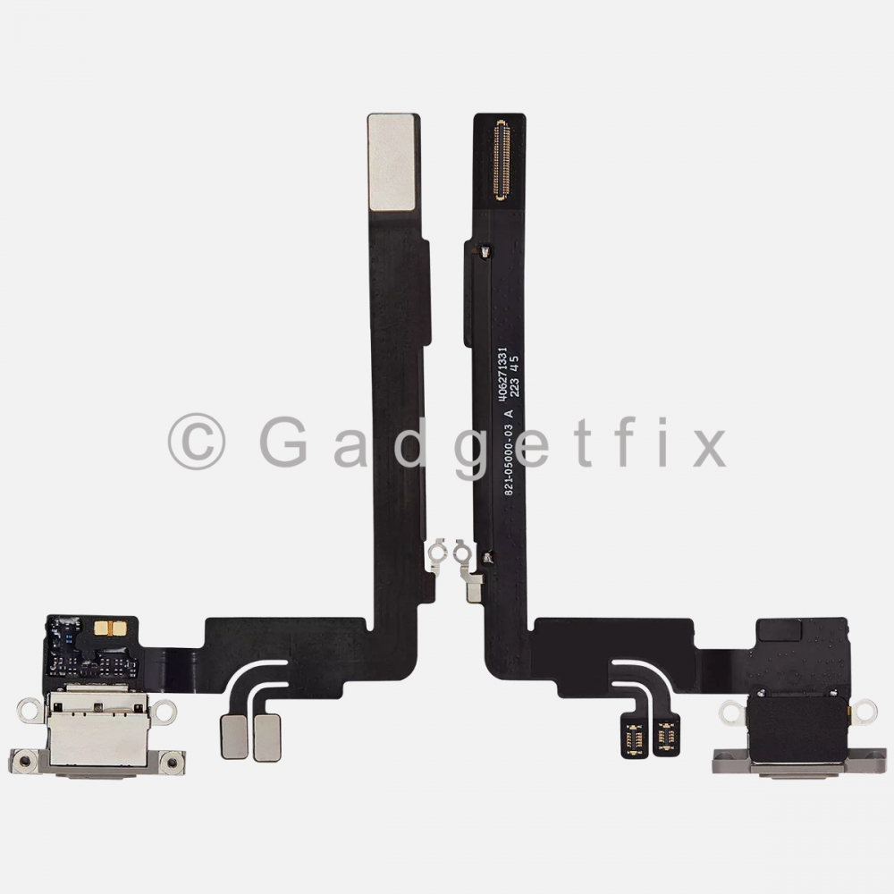 Natural Titanium Charging Port Dock USB-C Connector Flex Cable For iPhone 16 Pro Max