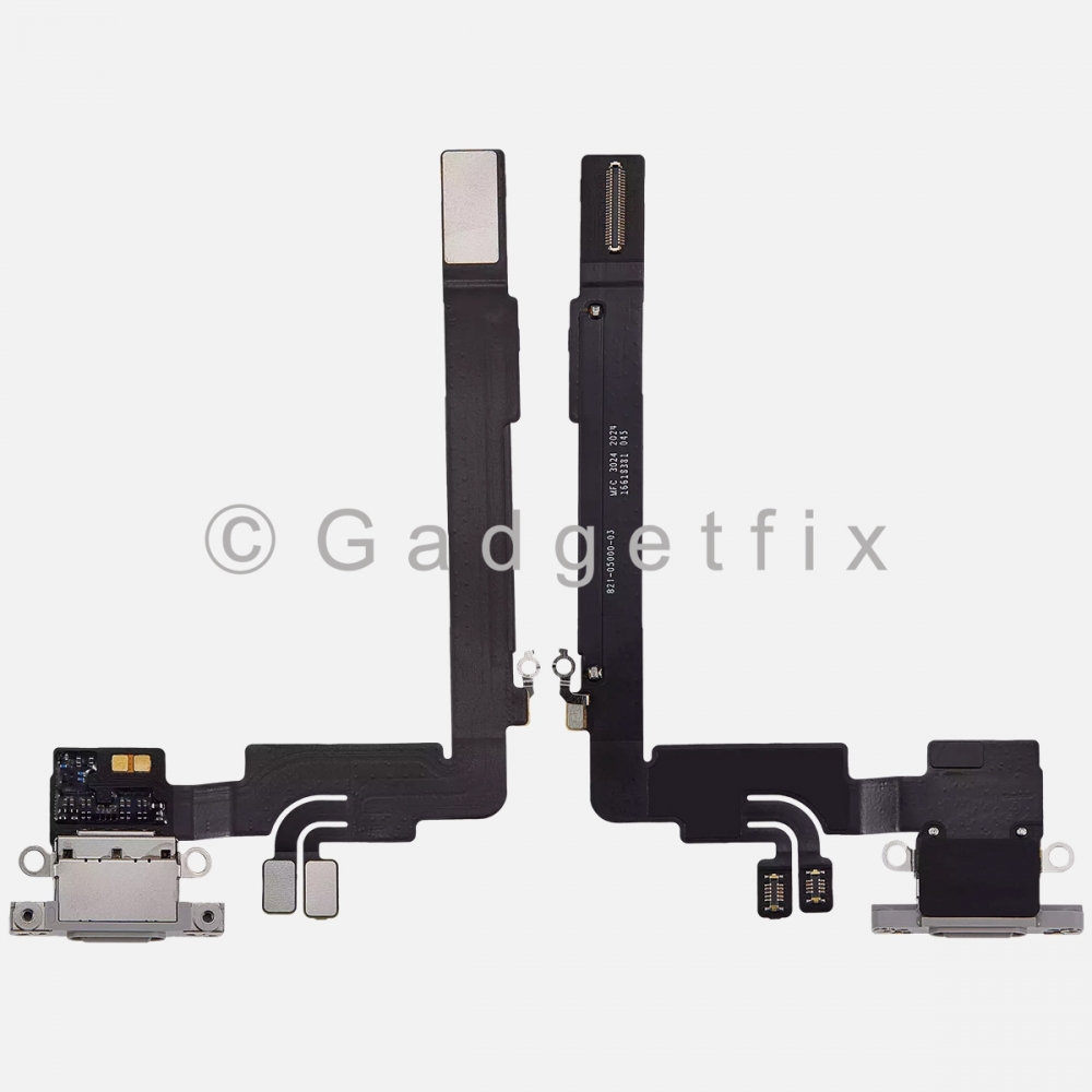 White Titanium Charging Port Dock USB-C Connector Flex Cable For iPhone 16 Pro Max