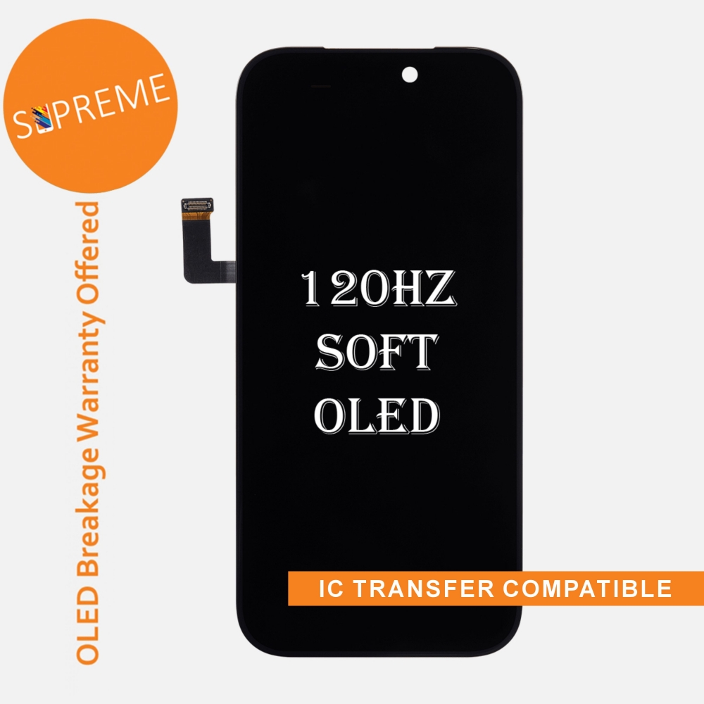 120Hz Soft OLED Display LCD Touch Screen Digitizer Frame For Iphone 17 Pro (IC Transfer Compatible)