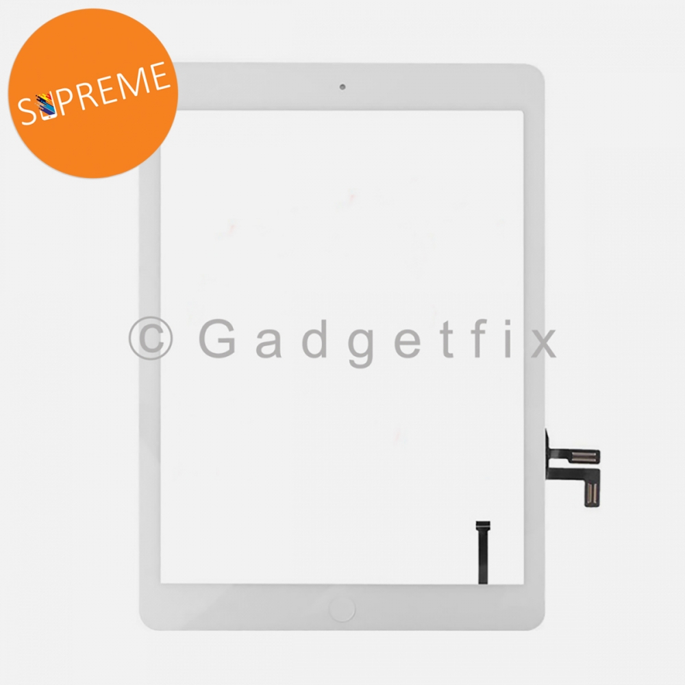 Supreme White Touch Screen Digitizer W/ Copper Film + Home Button Replacement For iPad Air 