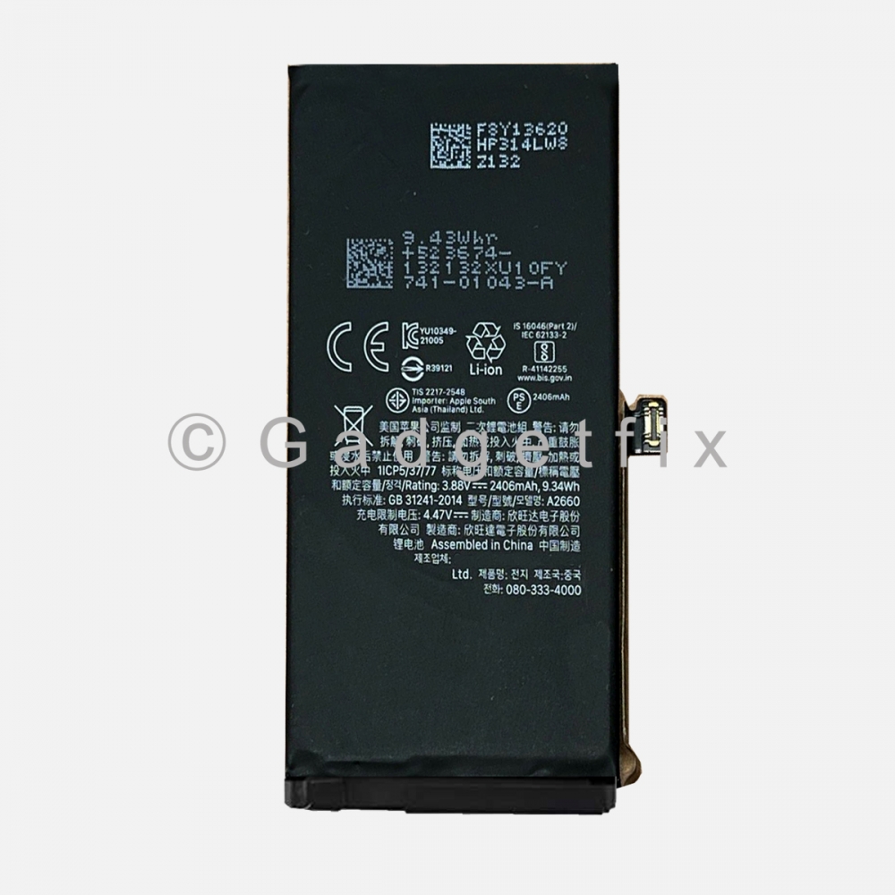 New 2406mAh Battery Replacement For iPhone 13 Mini A2628