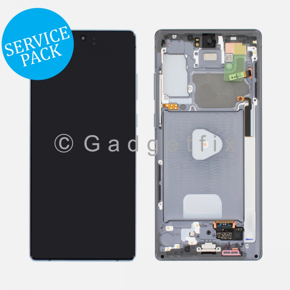 Gray Display LCD Touch Screen Digitizer + Frame for Samsung Galaxy Note 20 (Service Pack)