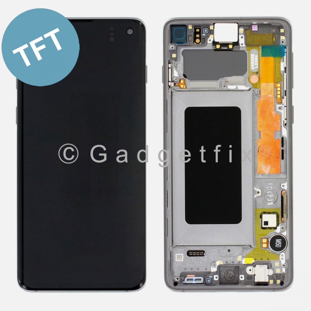 Black TFT LCD Display Touch Screen Digitizer + Frame For Samsung Galaxy S10 G973 | No Fingerprint Sensor