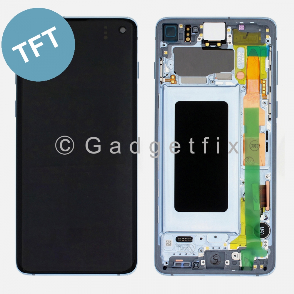 Blue TFT LCD Display Touch Screen Digitizer + Frame For Samsung Galaxy S10 G973 | No Fingerprint Sensor