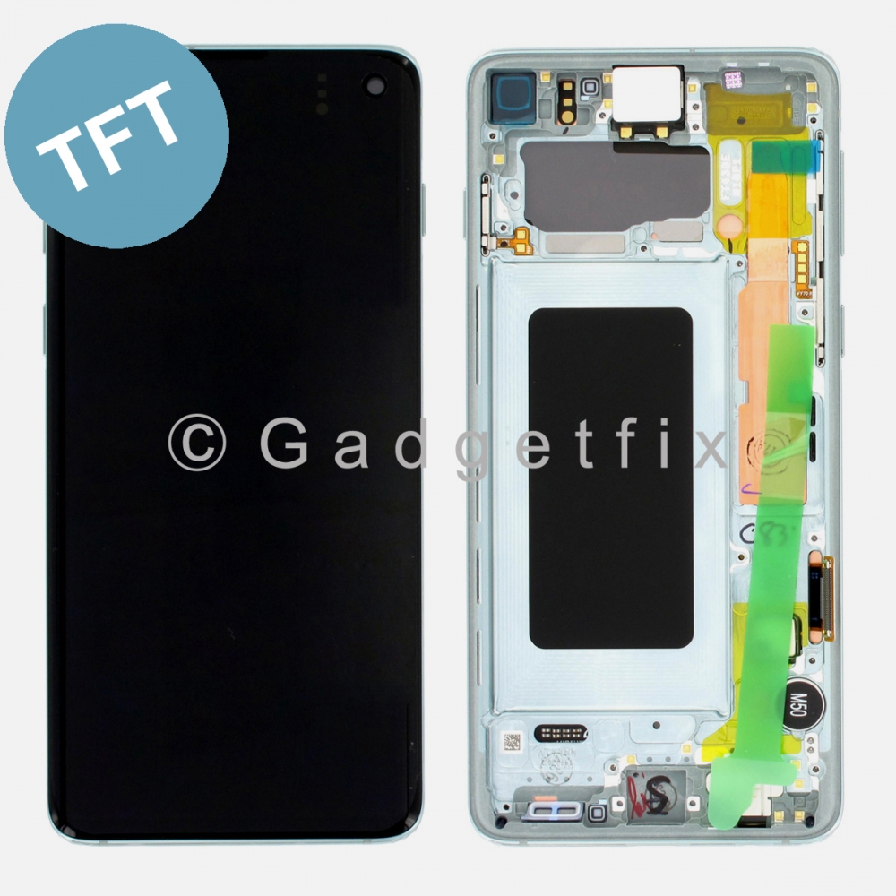 Green TFT LCD Display Touch Screen Digitizer + Frame For Samsung Galaxy S10 G973 | No Fingerprint Sensor