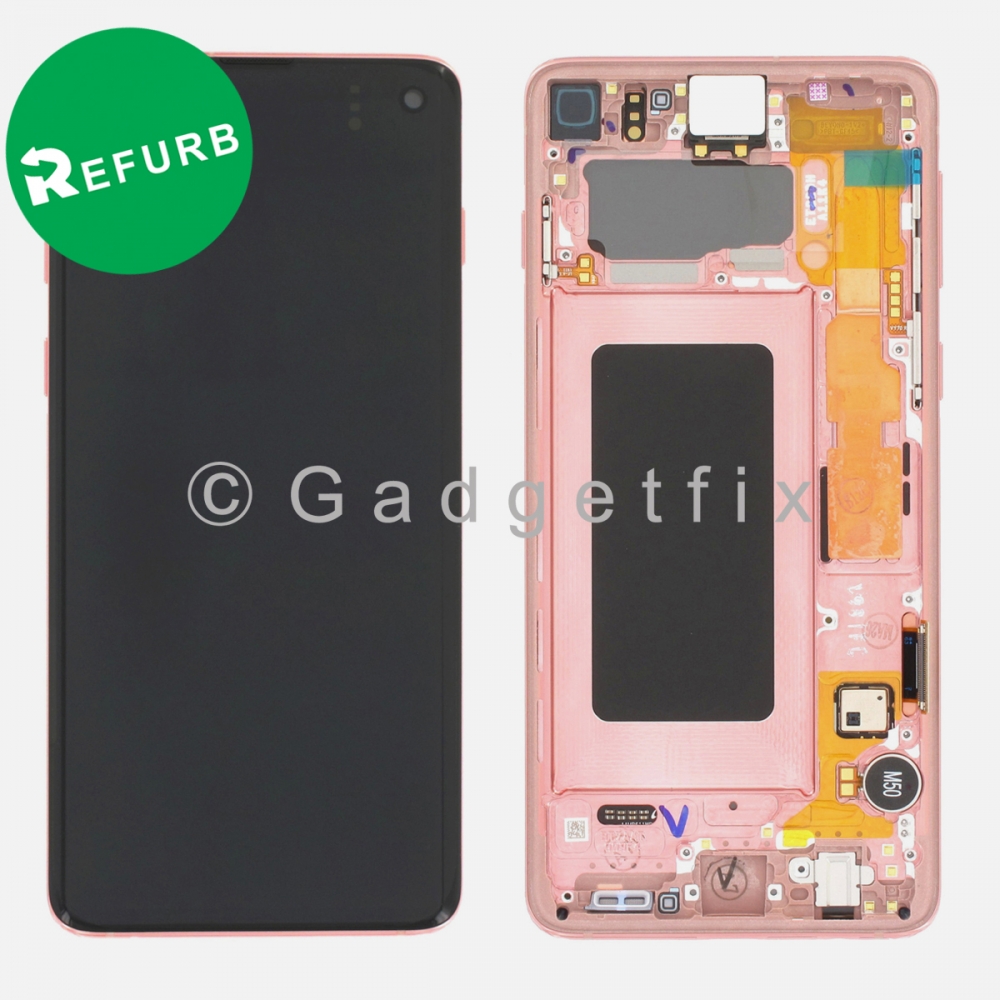 Pink OLED Display Touch Screen Digitizer + Frame For Samsung Galaxy S10 