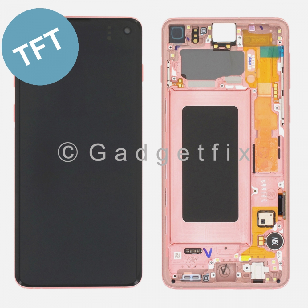 Pink TFT LCD Display Touch Screen Digitizer + Frame For Samsung Galaxy S10 G973 | No Fingerprint Sensor