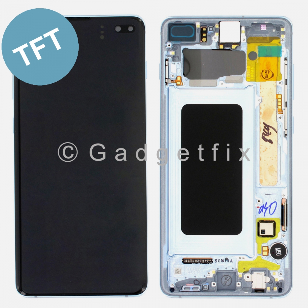 Blue TFT LCD Display Touch Screen Digitizer + Frame For Samsung Galaxy S10+ | S10 Plus G975 | No Fingerprint Sensor