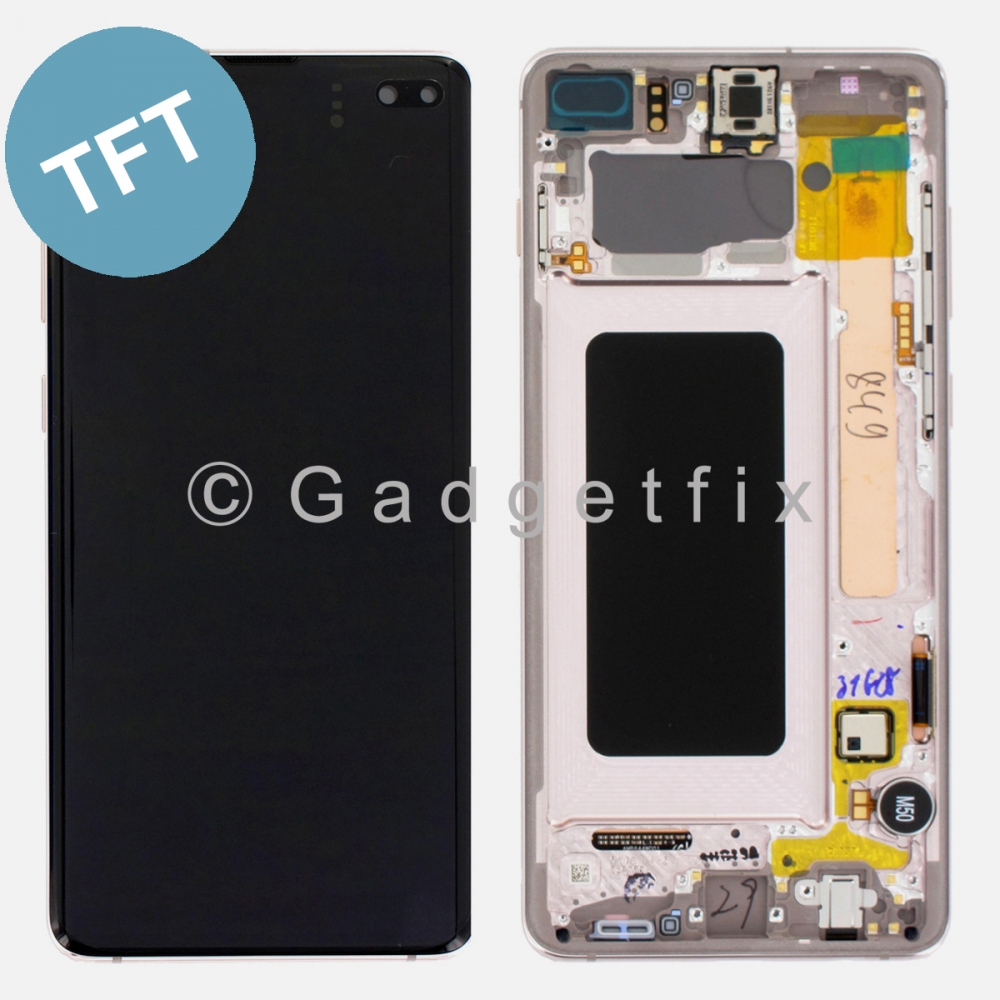 Ceramic White TFT LCD Display Touch Screen Digitizer + Frame For Samsung Galaxy S10+ | S10 Plus G975 | No Fingerprint Sensor