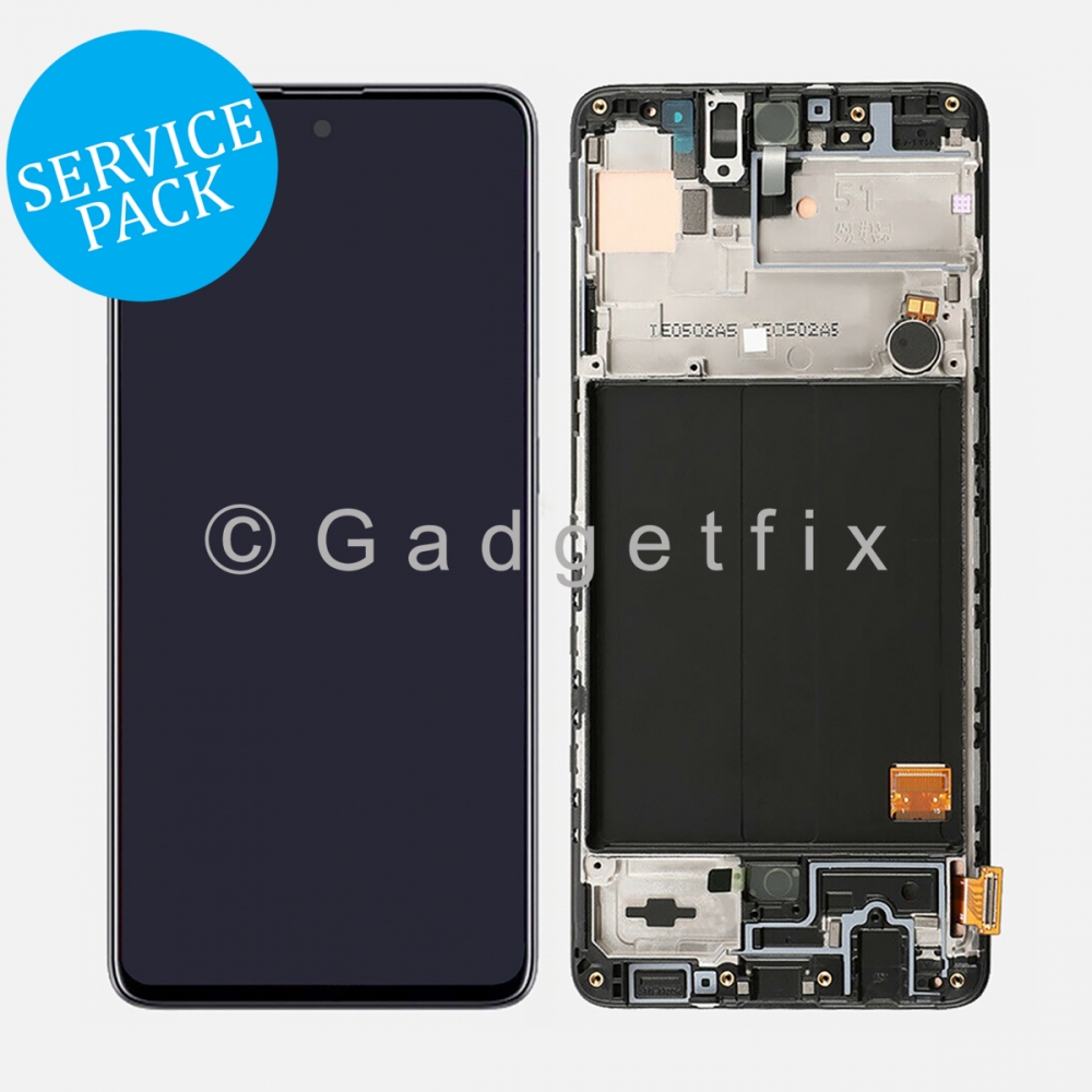Display LCD Touch Screen Digitizer + Frame For Samsung Galaxy A51 2019 A515  (Service Pack)