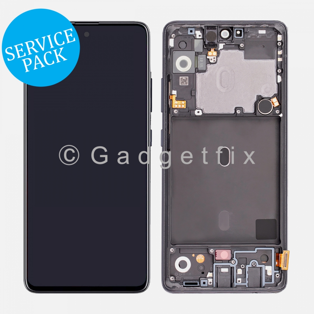Black Display LCD Touch Screen Digitizer + Frame for Samsung Galaxy A51 5G A516 (Service Pack)