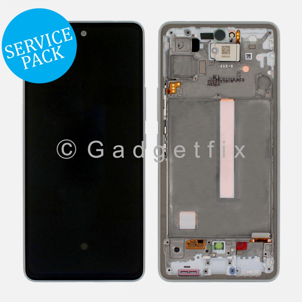 White Display LCD Screen Digitizer + Frame For Samsung Galaxy A53 5G | A536 All Versions (Service Pack)