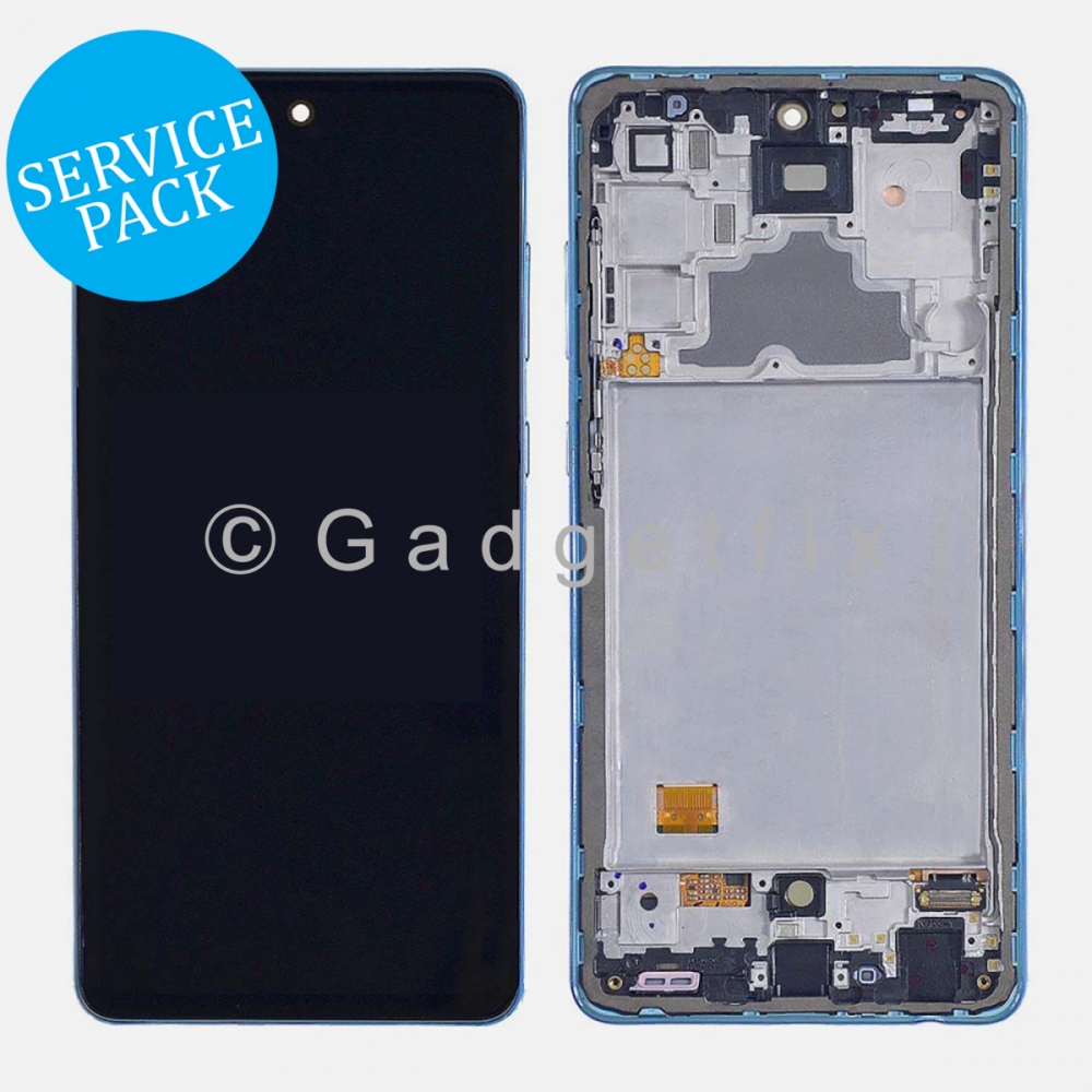 Blue Display LCD Touch Screen Digitizer W/Frame For Samsung Galaxy A72 A725 | A726 (Service Pack)
