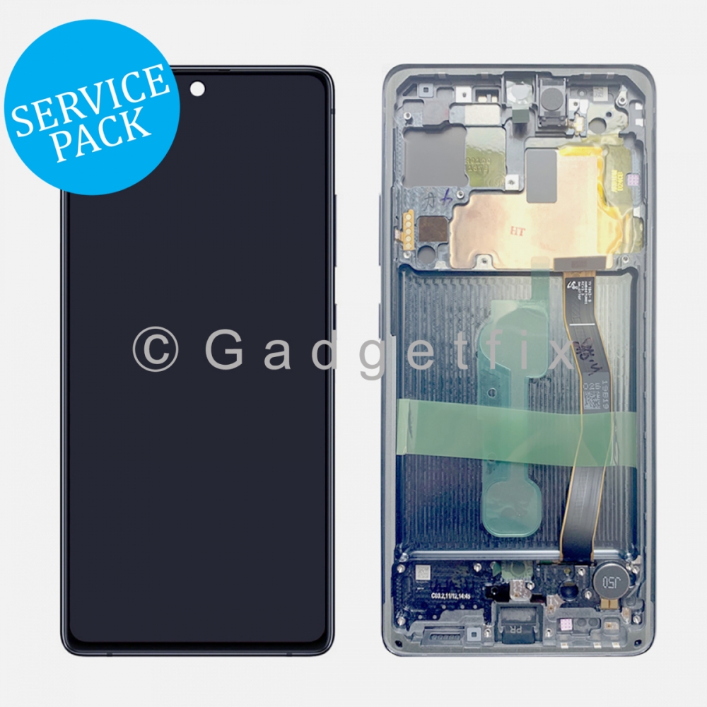 White Display LCD Touch Screen Digitizer Frame For Samsung Galaxy S10 Lite G770F/DS (Service Pack)