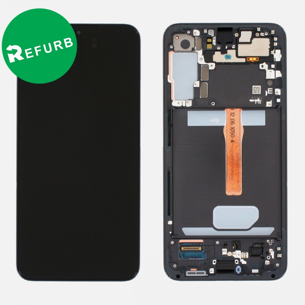 Refurbished Phantom Black Display Screen Digitizer With Frame for Samsung Galaxy S22 Plus 5G