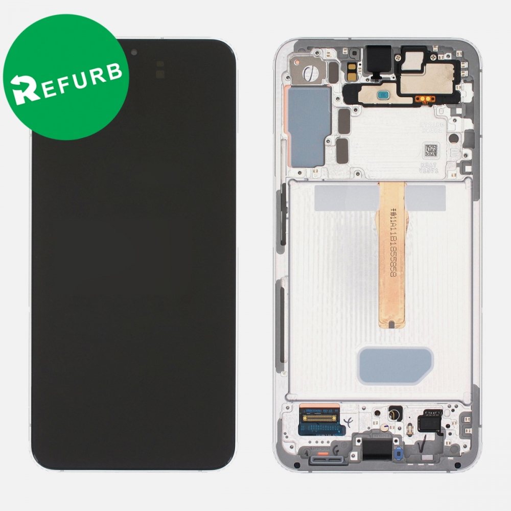 Refurbished White Display Screen Digitizer With Frame for Samsung Galaxy S22 Plus 5G