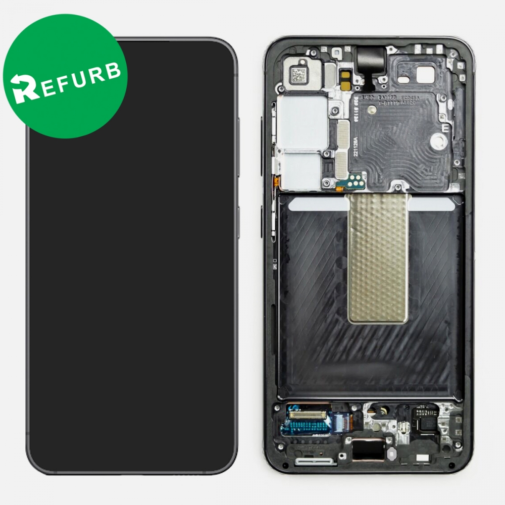 Black Samsung S23 5G S911 OLED Display LCD Touch Screen Digitizer Assembly Frame