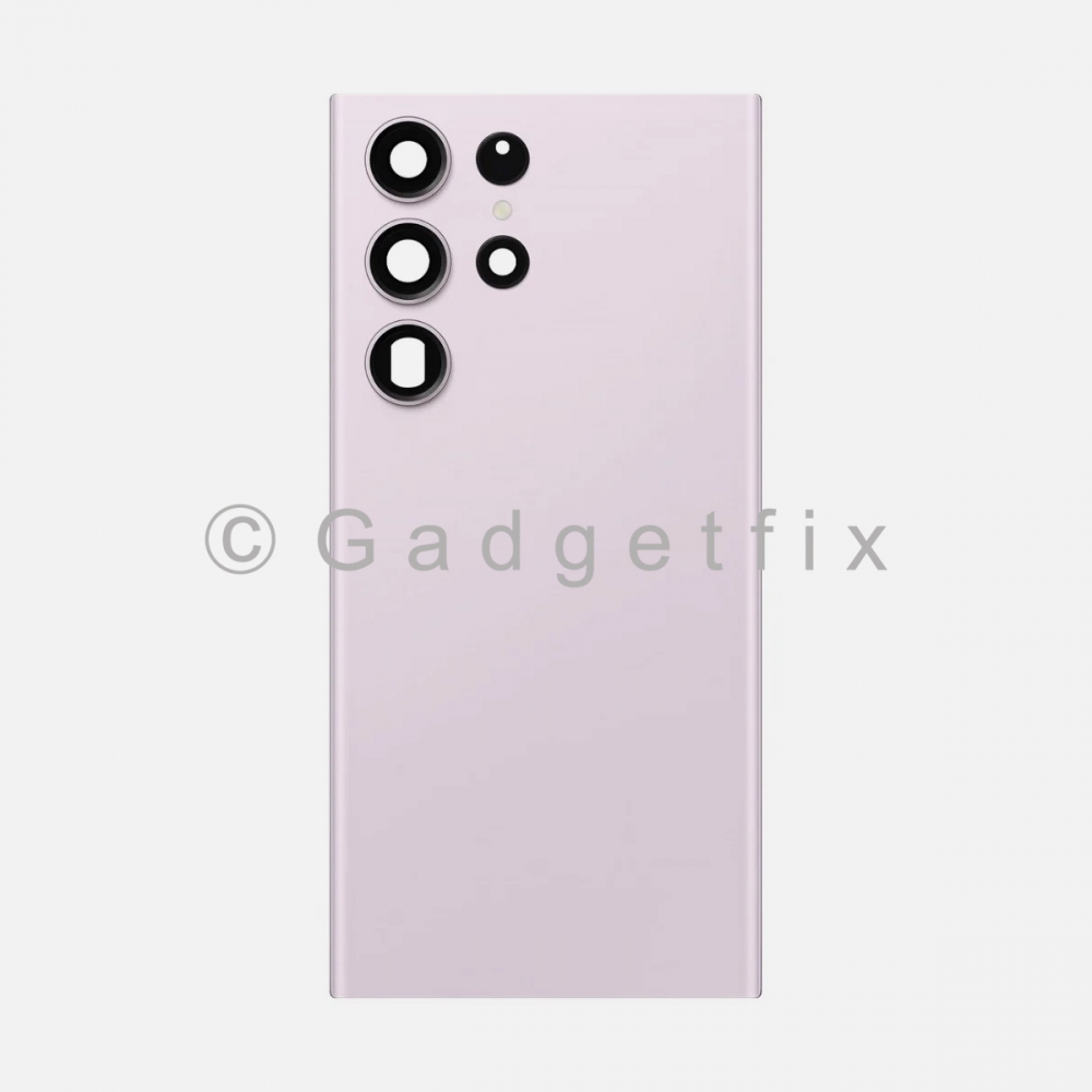 Lavender Back Cover Glass Battery Door Camera Lens + Adhesive for Samsung Galaxy S23 Ultra