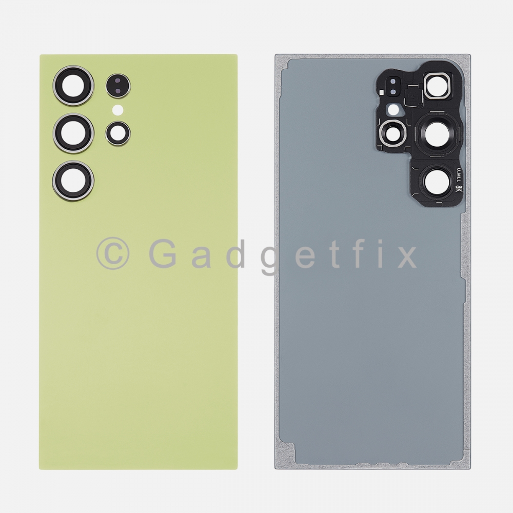 Green Back Cover Glass Battery Door Camera Lens + Adhesive for Samsung Galaxy S24 Ultra