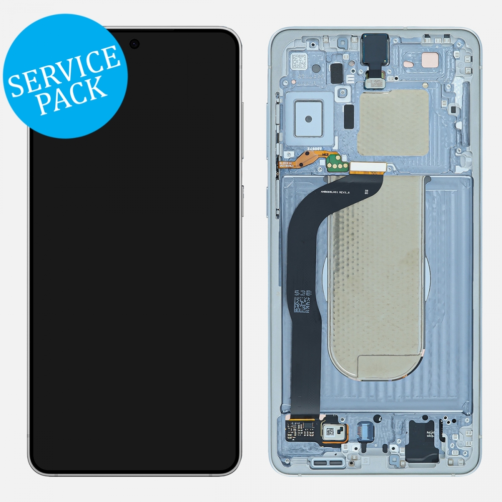 Silver Samsung Galaxy S25 Edge S938 OLED Display LCD Touch Screen Digitizer w/ Frame (Service Pack)