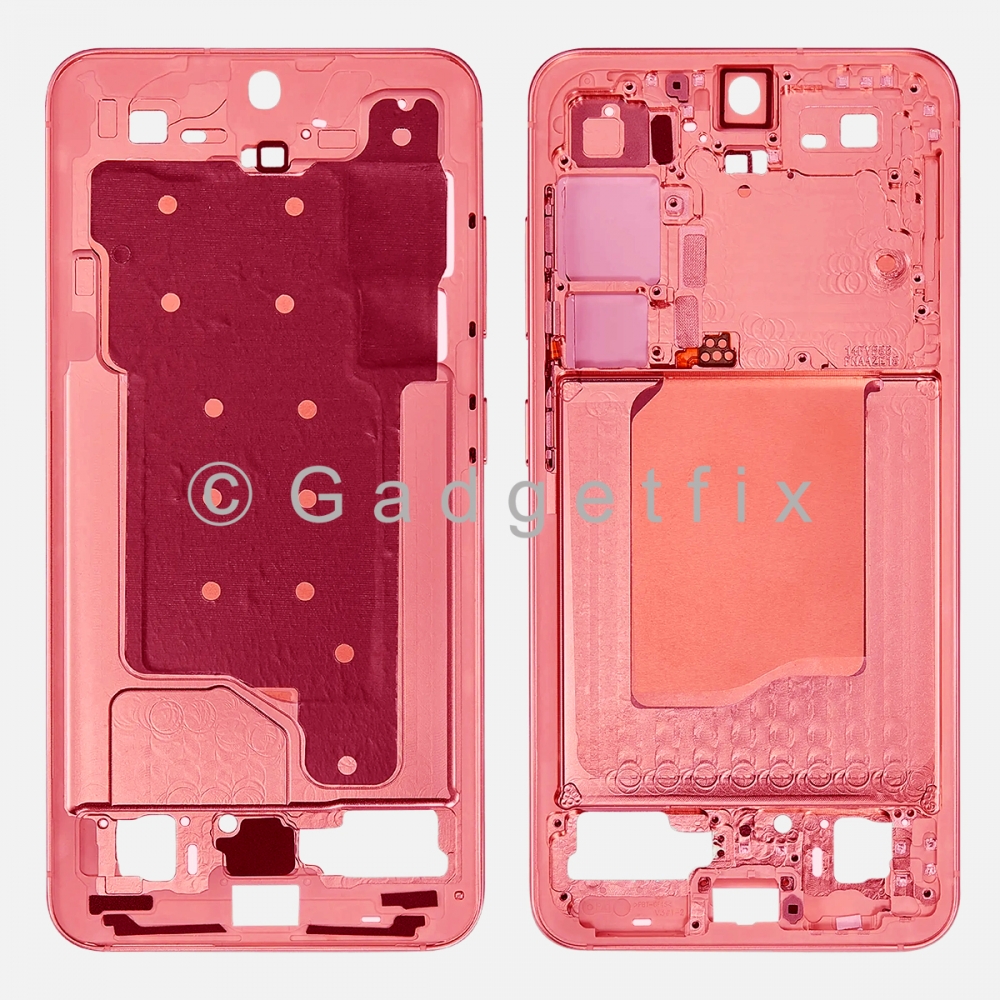 Samsung Galaxy S25 Middle Housing Frame Bezel Mid Chassis (Coral Red)